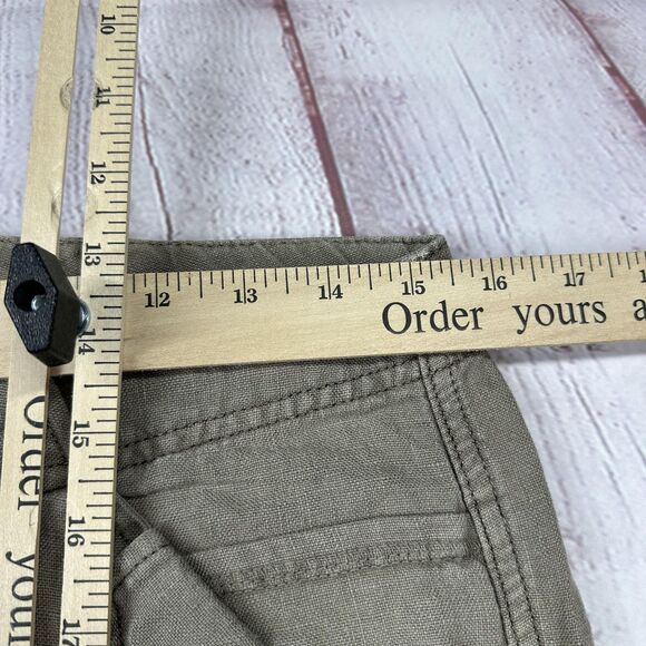 Sanctuary Linen Cargo Pants Womens Small Gray Cropped Capri Made USA 08S1165 - Picture 6 of 10
